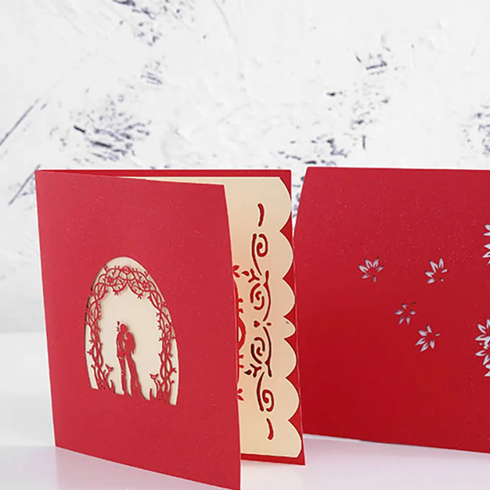 

Valentine's Day Card 3D Birthday Wedding Invitation Exquisite Blessing Cards Beautiful Paper-Cut Hallmark Stereo Greeting Card