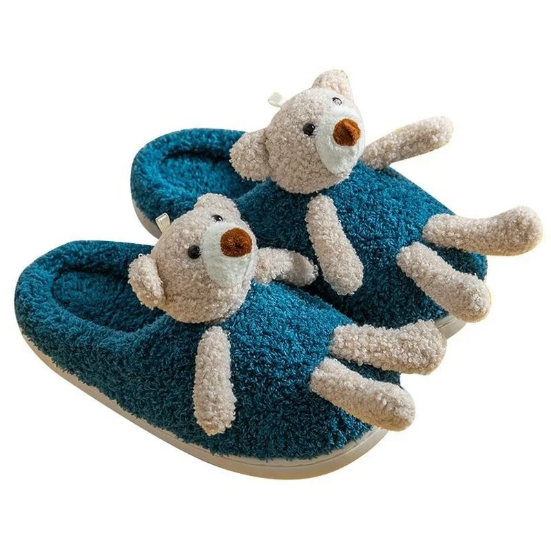 

Женские туфли на плоской подошве, однотонные Шлепанцы из флока без застежек, с мультяшным анимационным принтом и закрытым носком, для отдых...