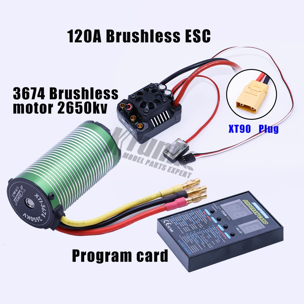 2650KV XT90 plug X-team 3674 бесщеточный мотор+ EZRUN Max10 120A RTR ESC водонепроницаемый бесщеточный ESC для 1/10 SCT грузовик Moster грузовик RC автомобиль - Цвет: 2650KV XT90 plug