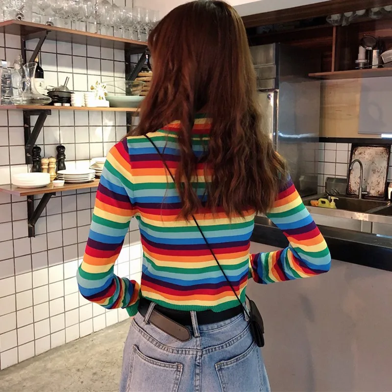 2019 осенне-зимний Повседневный свитер на молнии женский милый сексуальный тонкий