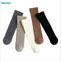 0 8 y autumn and winter new childrens socks plain loose mouth baby solid color double needle combed cotton kids tube socks