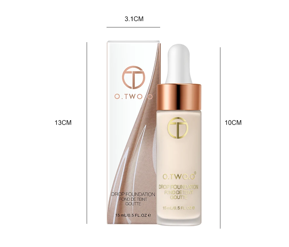 O.TWO.O Foundation 15ml Matte Long Lasting Full Concealer Foundation Makeup Liquid Cream Natural Base Make Up