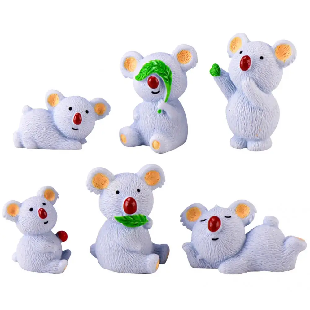 

Easy to Carry 6Pcs/Set Decorative Decorative Koala Figurine Lightweight Garden Koala Decor Multi-purpose for Garden
