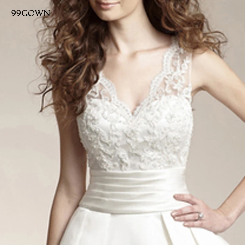 99GOWN 2019 роскошное атласное свадебное платье сексуальное с открытой спиной на