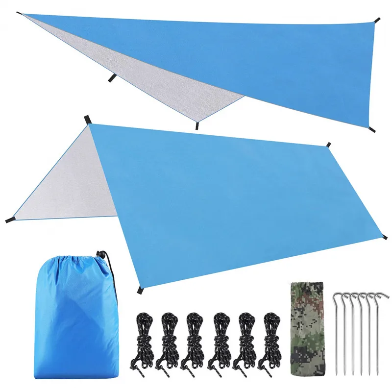 

3mx3m Awning Waterproof Tarp Outdoor Camping Sun Shelter Canopy Sunshade Sun Shade Beach Garden Patio Travel Picnic Tourist Tarp