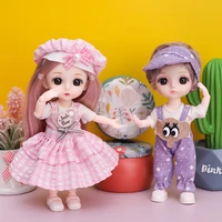 13 joints movable 16cm bjd doll dress jacket set 6 inch fashion simulation girl toy 3d eyes 112 childrens play house gift new