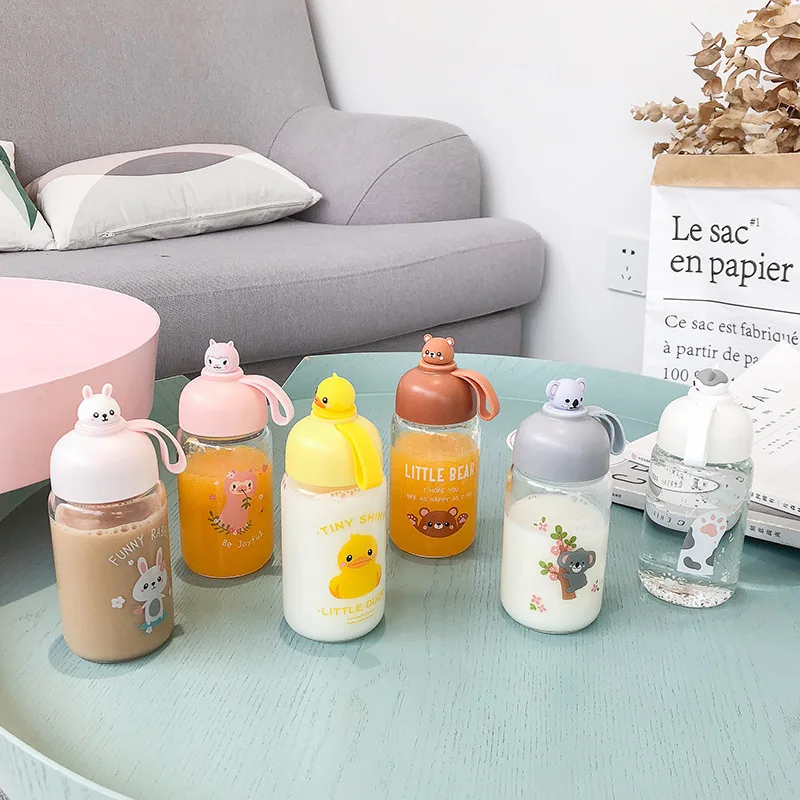 Новая стеклянная чашка с мультяшными животными креативная индивидуальная