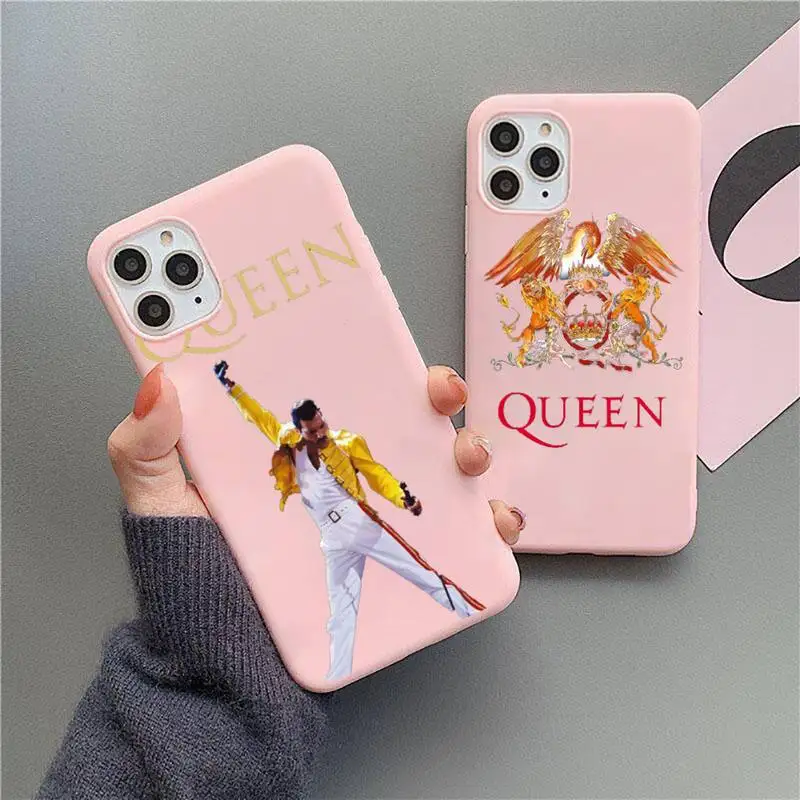 Rock singer Freddie Mercury Queen Phone Case Candy Color for iPhone 11 12 mini pro XS MAX 8 7 6 6S Plus X 5S SE 2020 XR