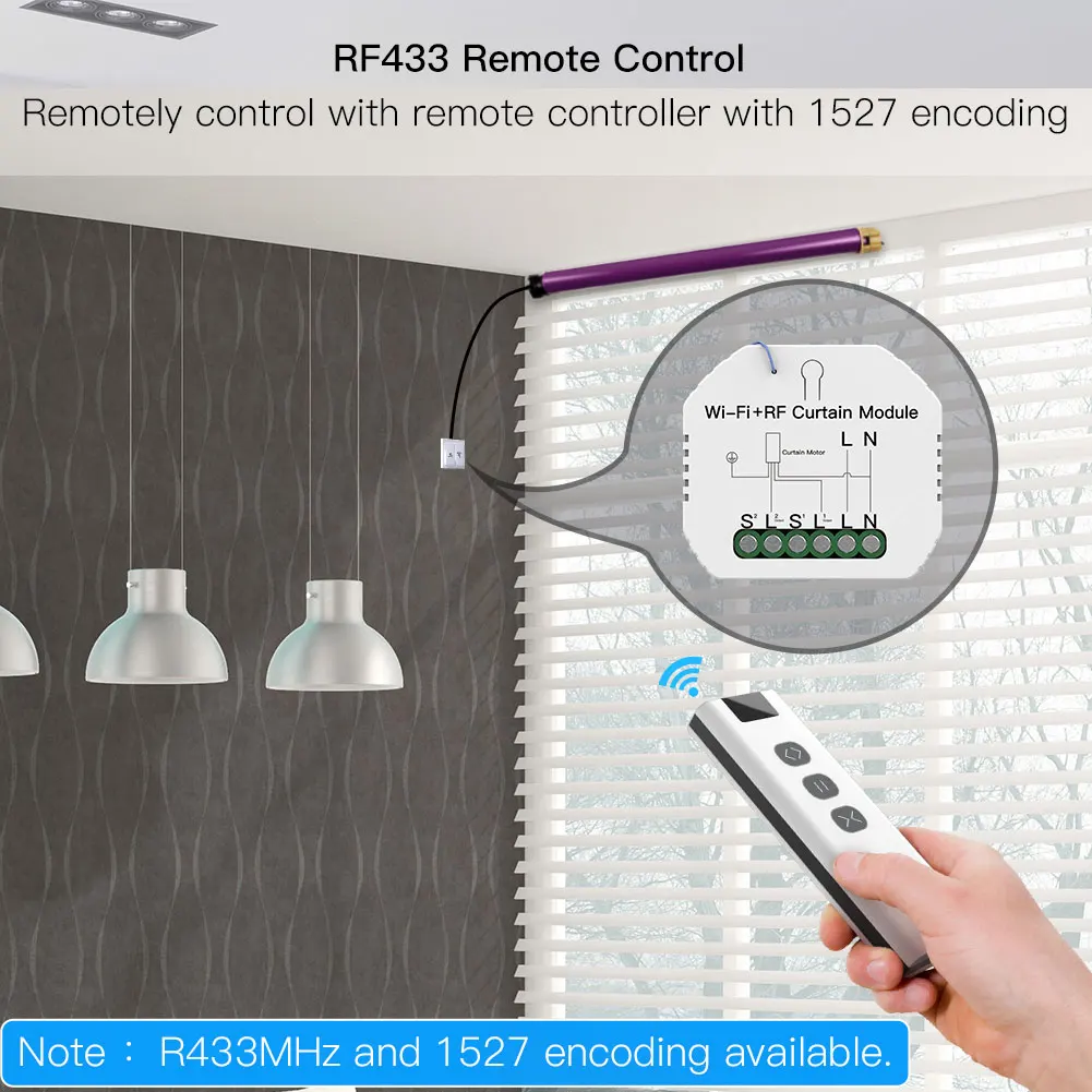 Wi-Fi RF433 переключатель для штор с пультом дистанционного управления электрических