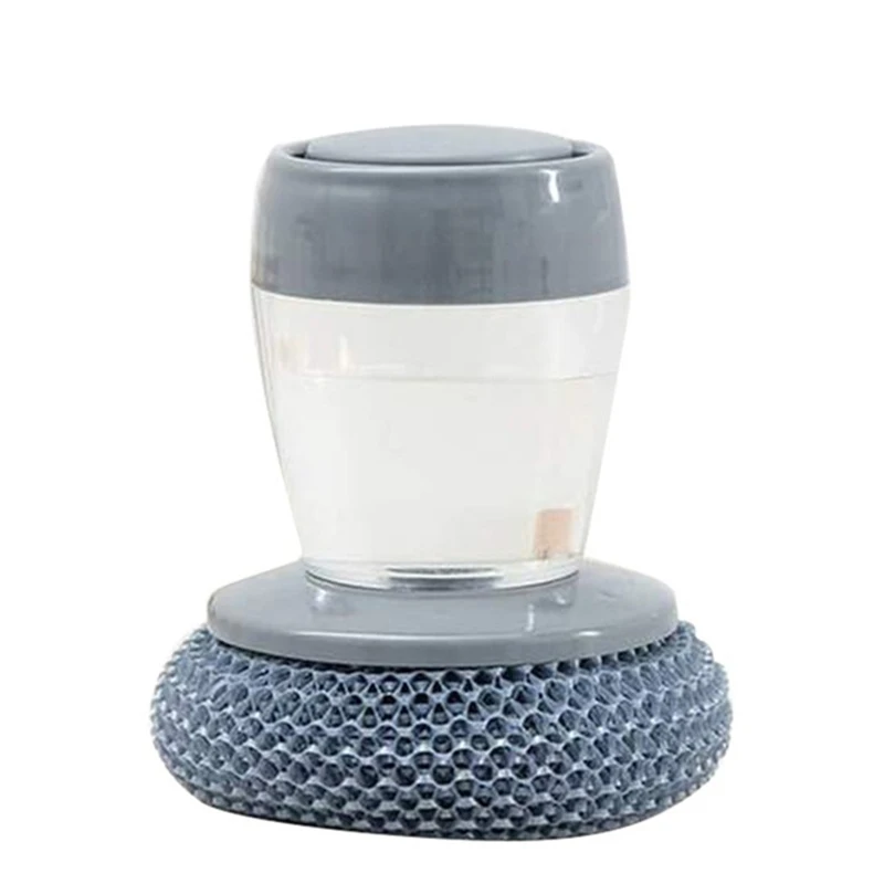 

Kitchen Soap Dispensing Palm Brush Automatic Liquid Adding Scrubber Wash Tool Soap Dispenser Pan Brush Kitchen Cleaning Tool