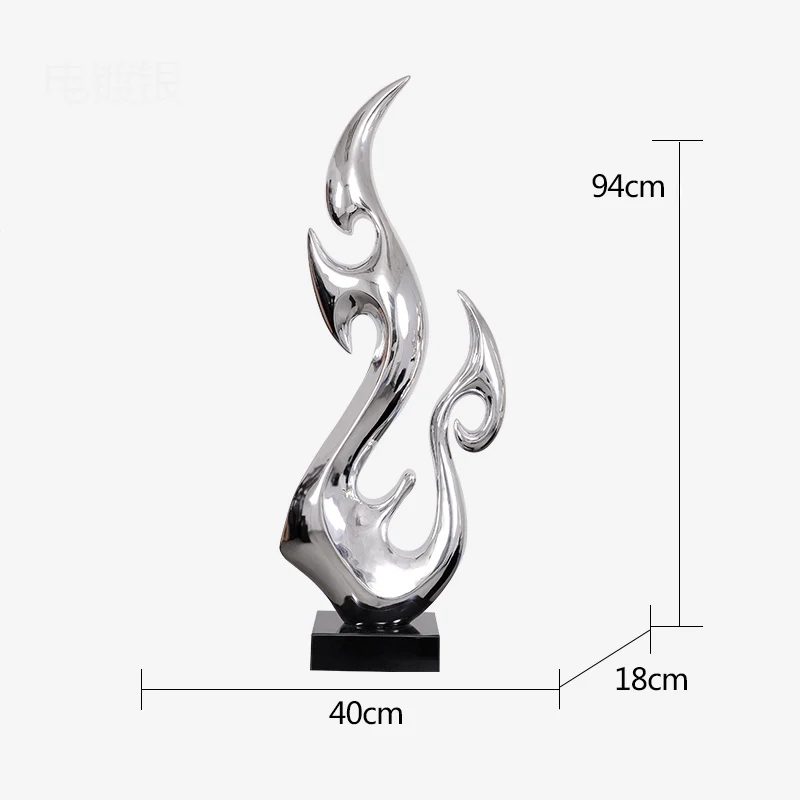 

Creative Flaming Flames Plating Resin Gold Silver Crafts Living Room Office Hotel Window Desktop Home Statue Table Decor Crafts