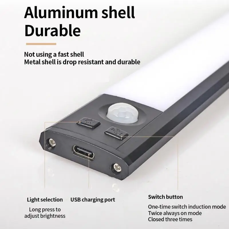 Ультратонкий Светодиодный светильник для шкафа с пассивным ИК датчиком движения