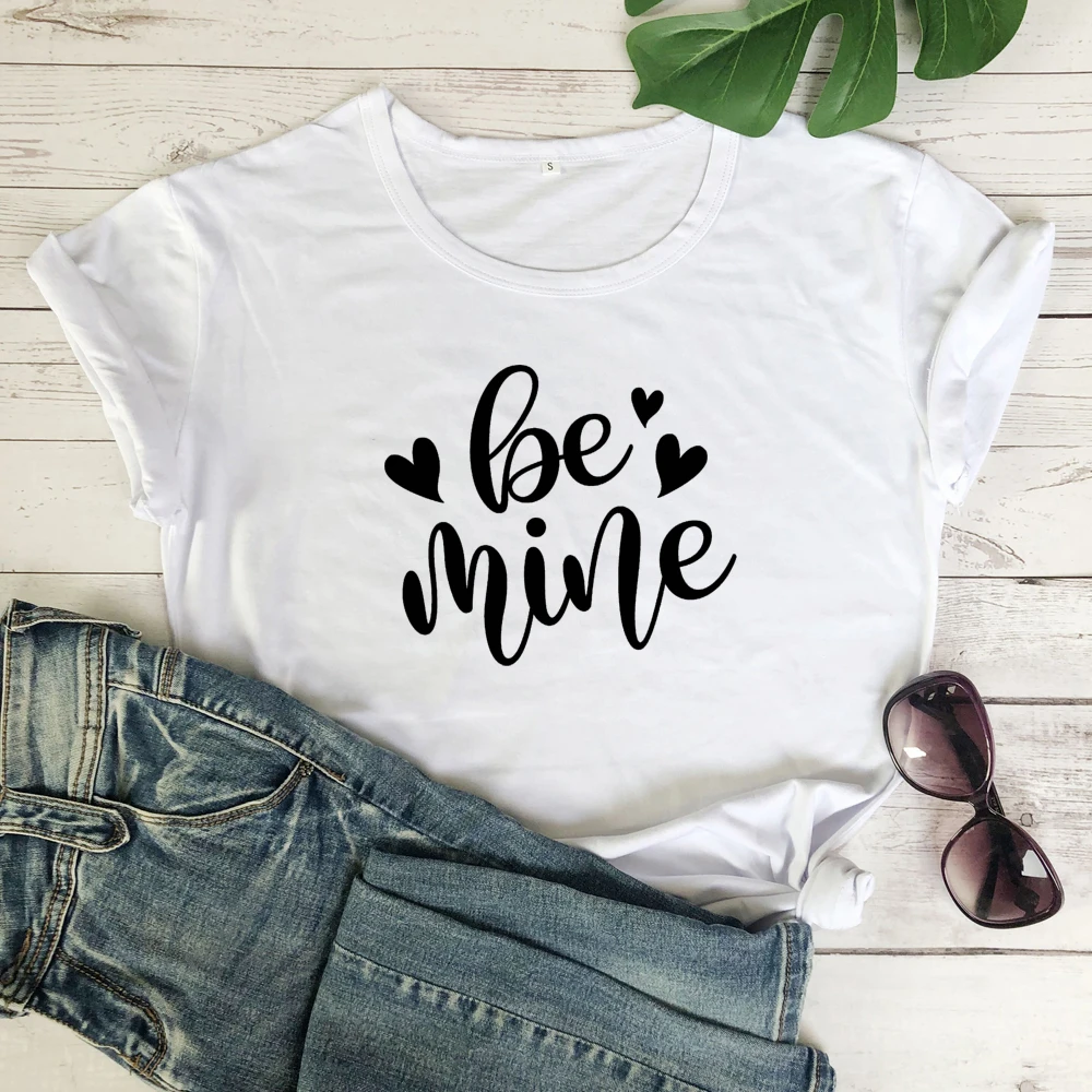 Футболка с надписью Be Mine подарок на день Святого Валентина футболка унисекс