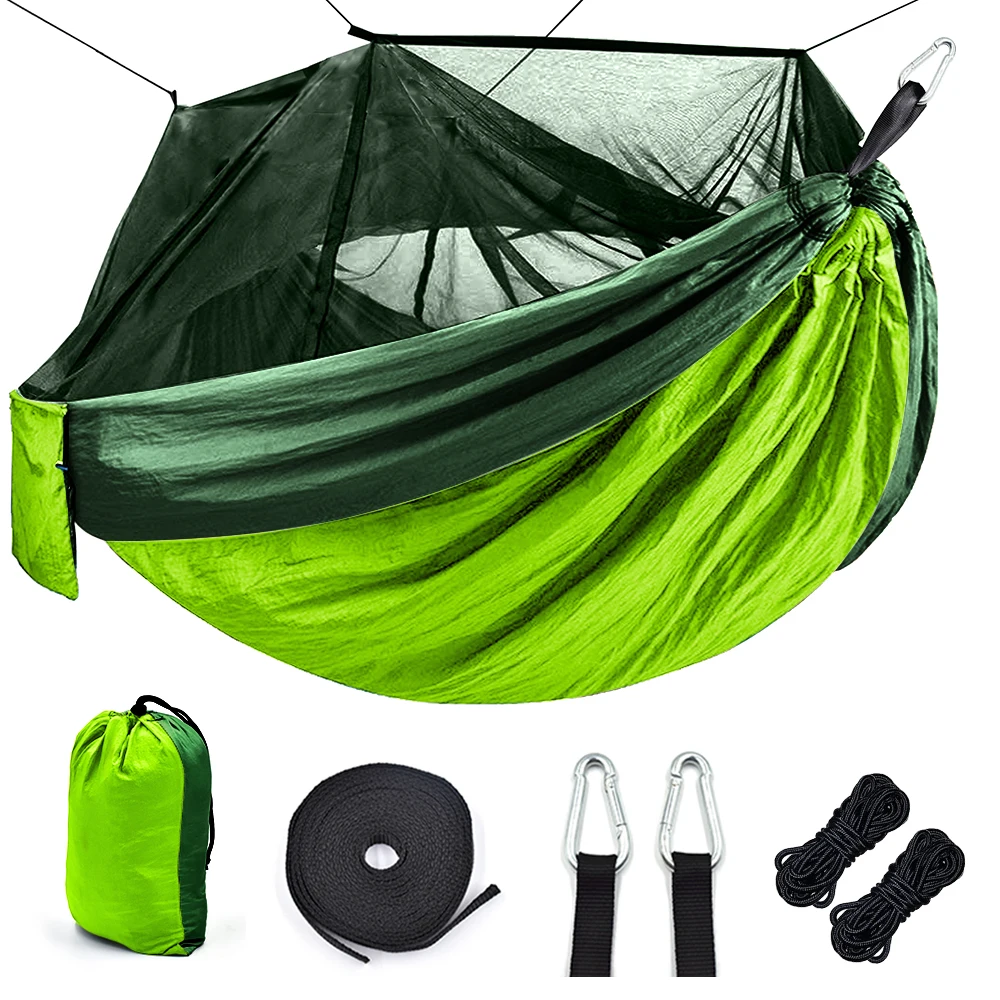 Портативный гамак-парашют для кемпинга с москитной сеткой сада выживания отдыха