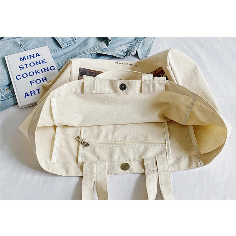

Woman Canvas Shopping Bag Women Shoulder Bag Harajuku Cotton Cloth Tote Handbag Female Eco Crossbody Bag Vintage Messenger Bags