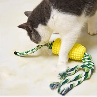 dog chew toy bite resistant corn shape pet molar biting toy puppy interactive leakage food toys pet tooth clean cotton rope toys