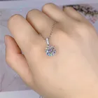 Круглый кулон с муассанитом, 18 К, 2 карата