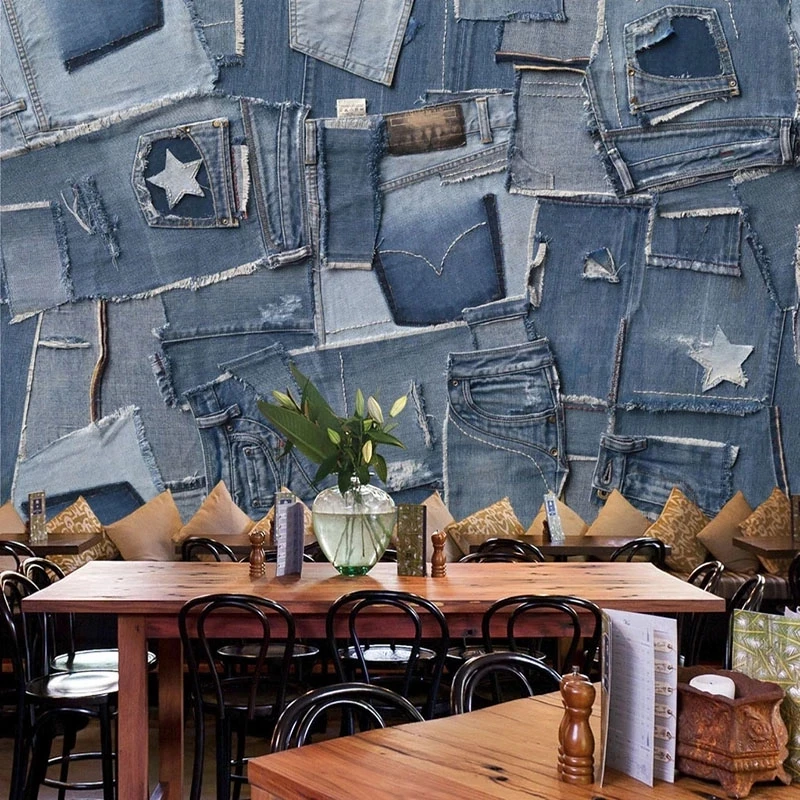 Самоклеящиеся обои на заказ современные модные европейские джинсы в стиле ретро