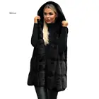 Пальто женское из овечьей шерсти, кашемира, с капюшоном, однотонное, теплая, размера плюс