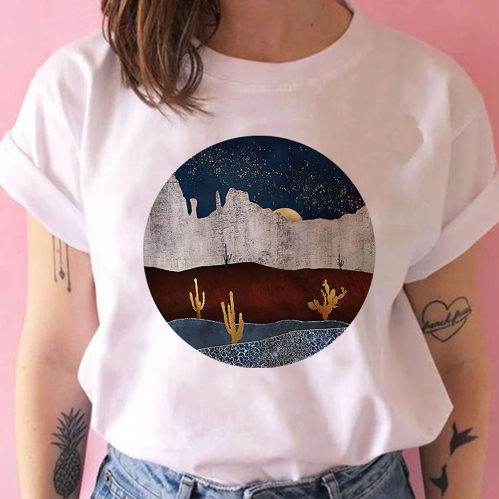 

Desert Cactus Women Tunic Summer T-Shirts 2022 New Brazil Casual Y2K Aesthetic Free Shipping Short Sleeve Pullover Dropshipping