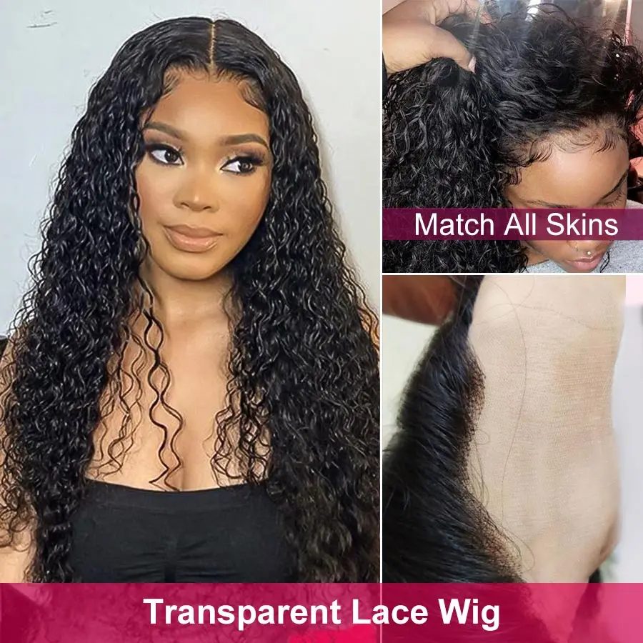 Парик из натуральных вьющихся волос 34 дюйма HD прозрачные передние парики на
