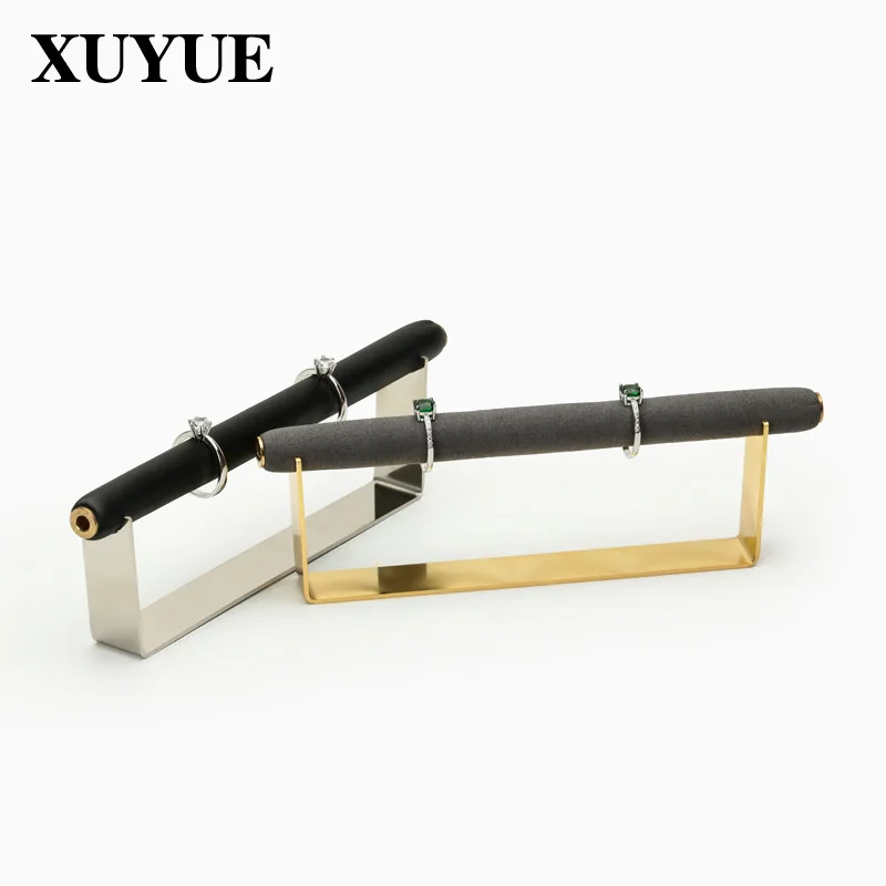 Ring stand jewelry shooting props factory direct metal microfiber jewelry photo storage desktop prop rack