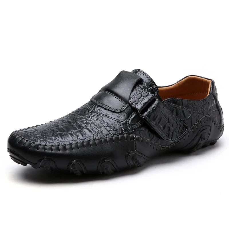 

Men's casual shoes leather 2021 men's loafers luxury brand crocodile stripe driving shoes comfortable plus size 38-48