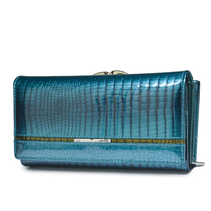 genuine leather women wallets female alligator wallet luxury brand coin purse design clutch bag card holder zipper ladies purses free global shipping