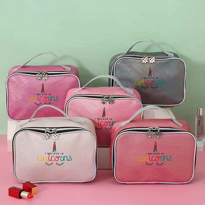 

Kawaii Unicorn Portable Carry-on Cosmetic Bags Cases Travel Organizer Toiletries 2021 Cute Unicorn Organizador De Maquillaje Big