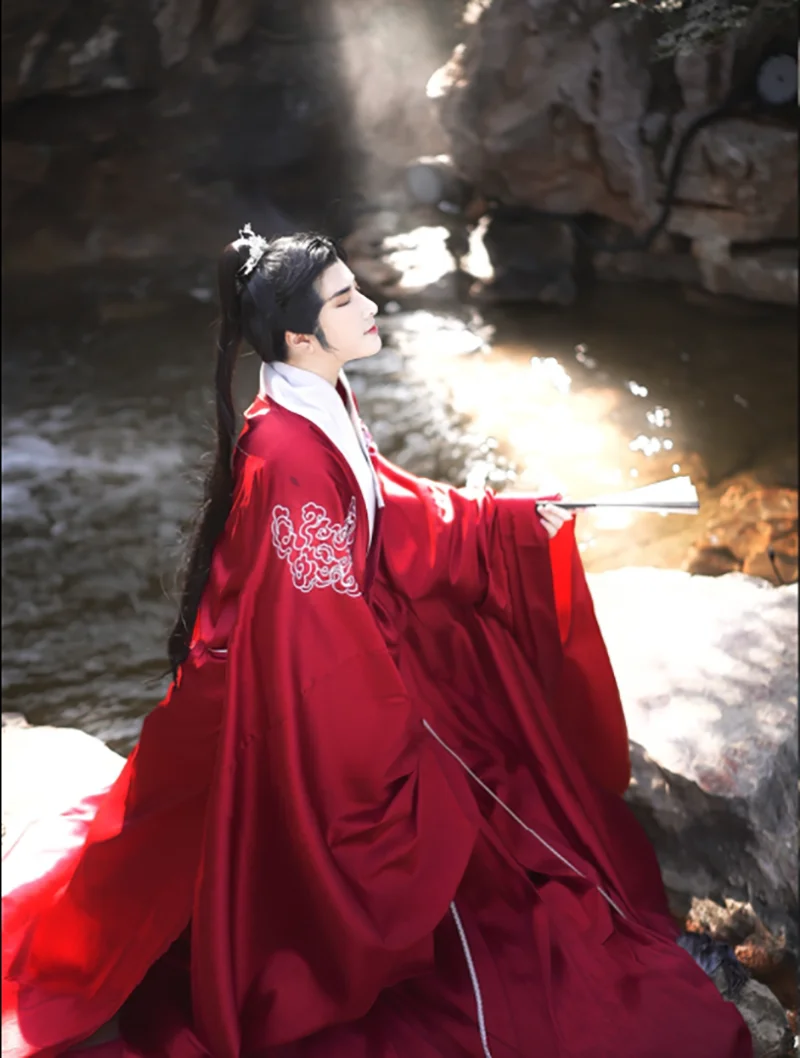 Большой Размер 2XL Hanfu мужской/женский мужской Роба белый костюм для косплея