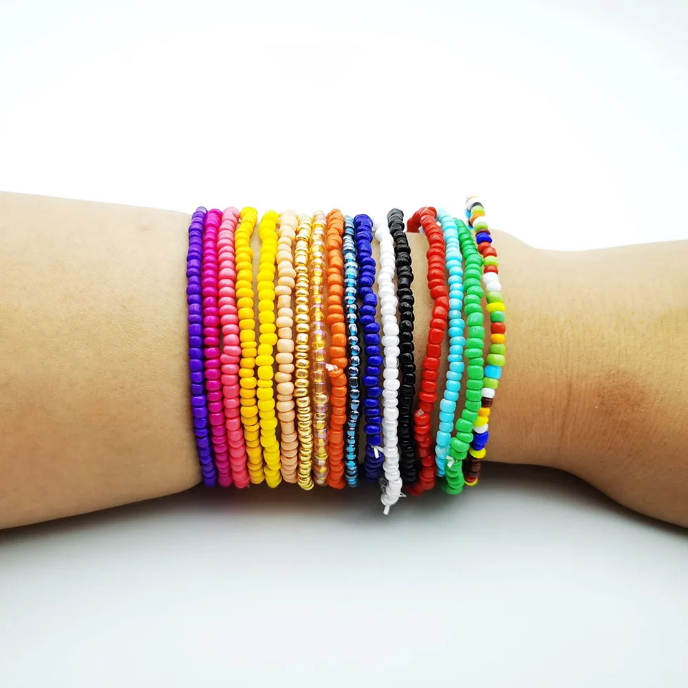 Богемное ожерелье ручной работы с радужными бусинами женское модное Дикий милый