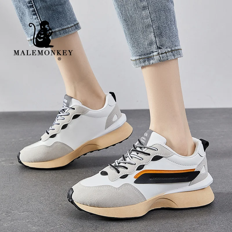 

Casual Sneakers Women Trendy Shoes 2021 Fashion Platform Chunky Shoes Color Matching Forrest Gump Female Sports Shoes Black New