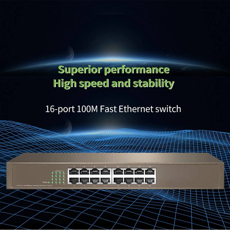 GLVISION GLTEF1016D 16 портов 10/100 м 3 2 Гбит/с авто MDI/MDI X половина/полный DuplexFast энтернет