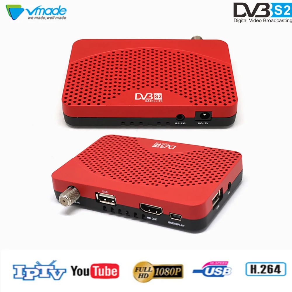 Vmade DVB S2 мини-спутниковый приемник HD цифровой ТВ-тюнер Поддержка WiFi 3g IP tv CS Cccam Youtube DVB-S2 ТВ-приставка