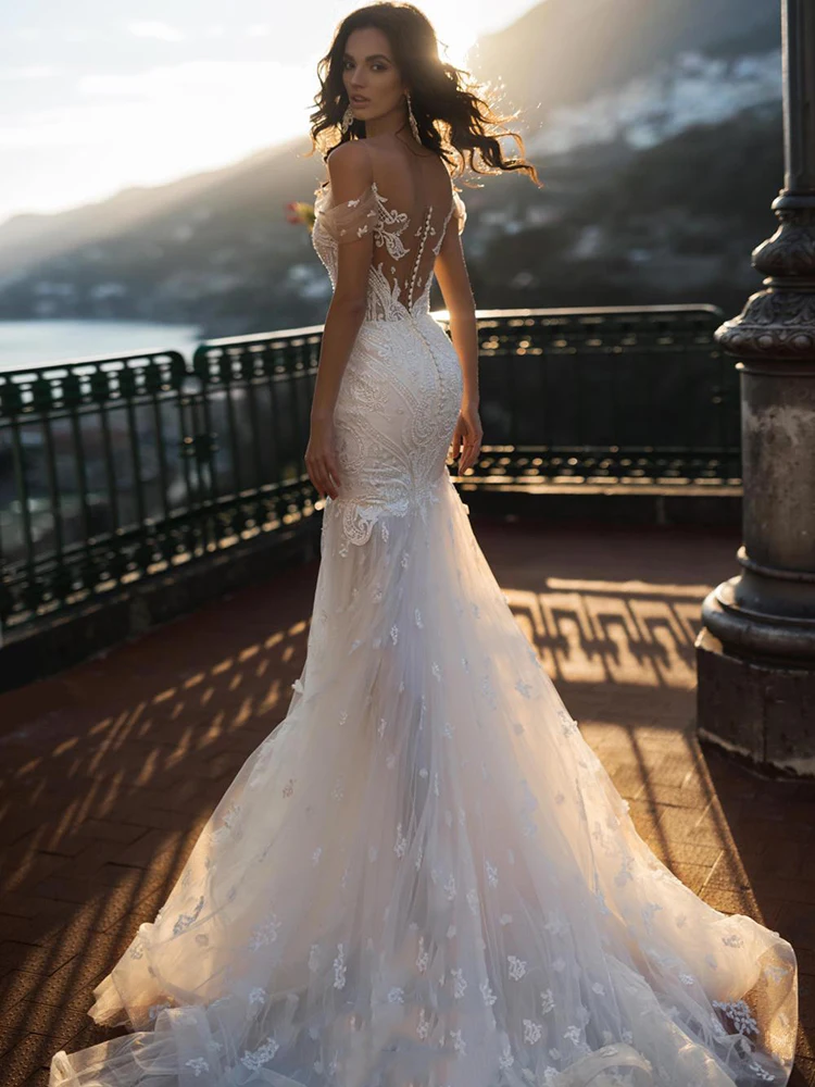

Hi Shy Bride New simple wedding dress backless sleeveless design chiffon lace bride dresses princess dress plus size tailor-made