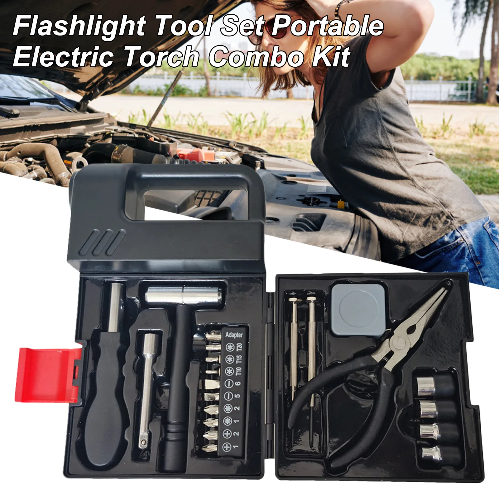 

Flashlight Tool Set Portable Electric Torch Combo Kit For Feel Comfortable Outdoor Activities Home Use