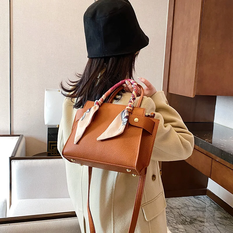 

Fashion Ribbon Women's Shoulder Bag High Quality Soft Leather Handbag and Purses Brand Square Bag Luxury Designer Crossbody Bag