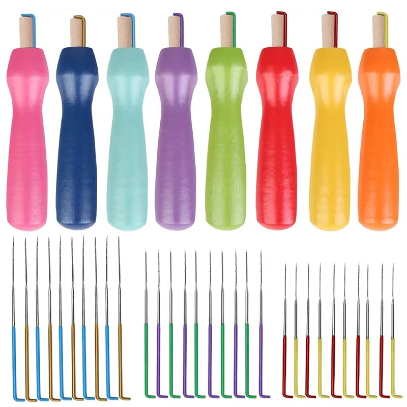 

KAOBUY 42 PCS Felting Needles Kits Wool Needle Felting Supplies with 3 Sizes Felting Needles Color Wooden Handle Holder for Need