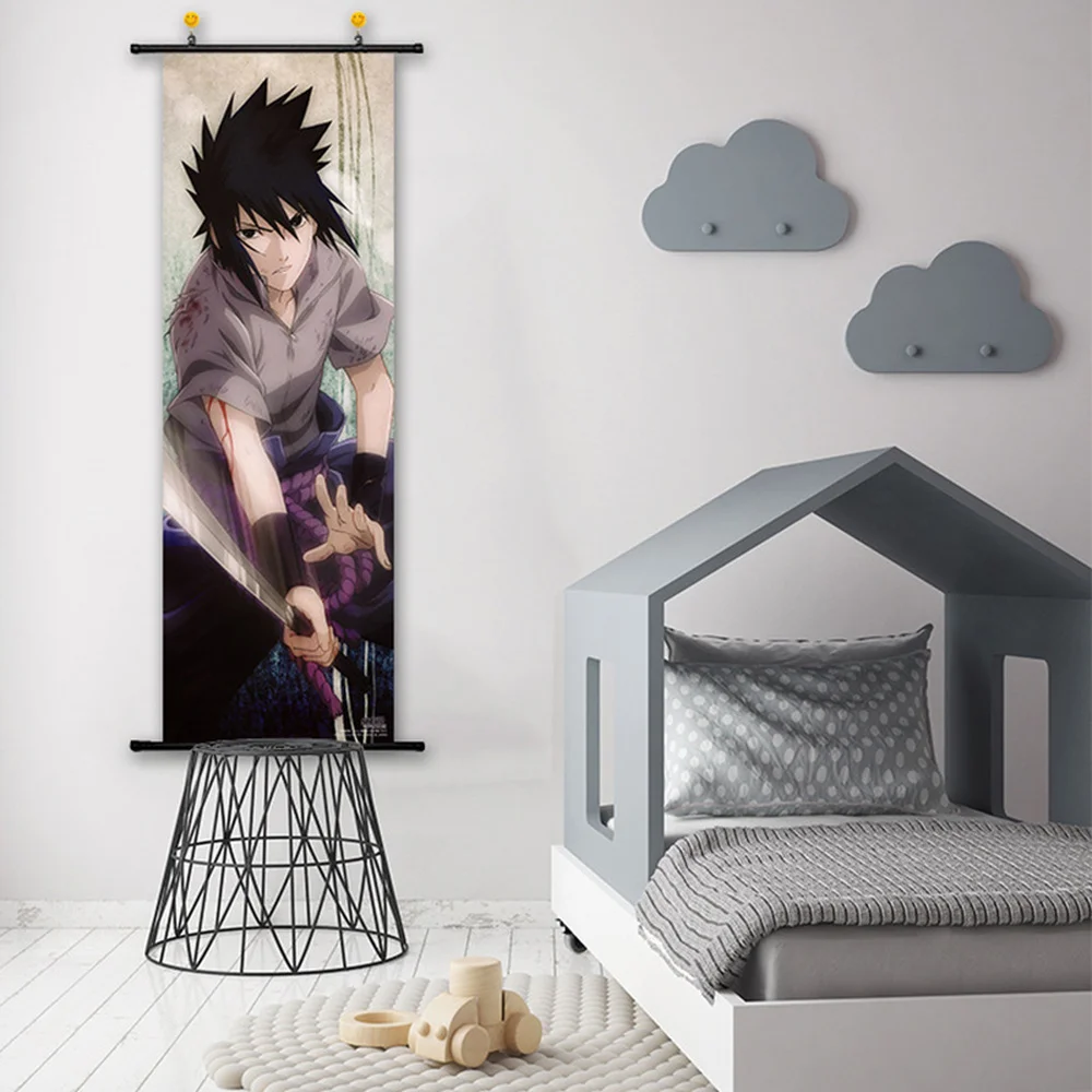 

Japanese Anime Naruto Scroll Painting Kakashi Itachi Uchiha Hanging Wall Art Poster Home Decor Wall Pictures For Living Room