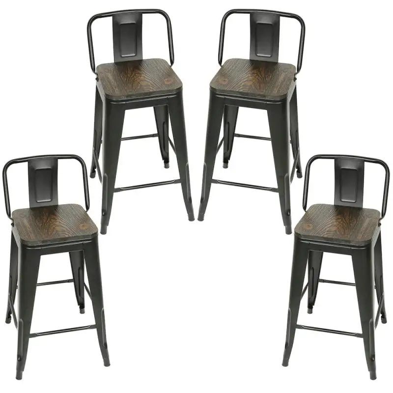 

4pcs/set High Chair Simple Wrought Iron Bar Stools Gold Stool Modern Chairs Dining Chair Nordic Leisure Bar Table Chairs HWC