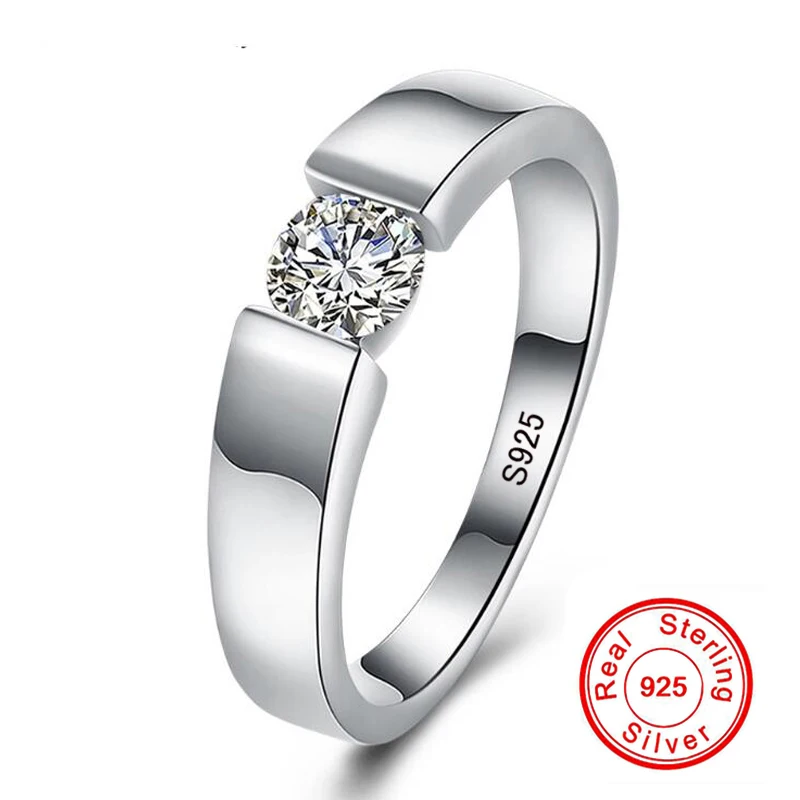 Косынка мужское кольцо 925 стерлингового серебра циркона ААА cz себе обручальное