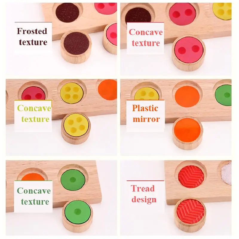 

Montessori Children Tactile Memory Board Sensory Color Training Aids Touch Flip Board Cognitive Children's Education Wooden Toy