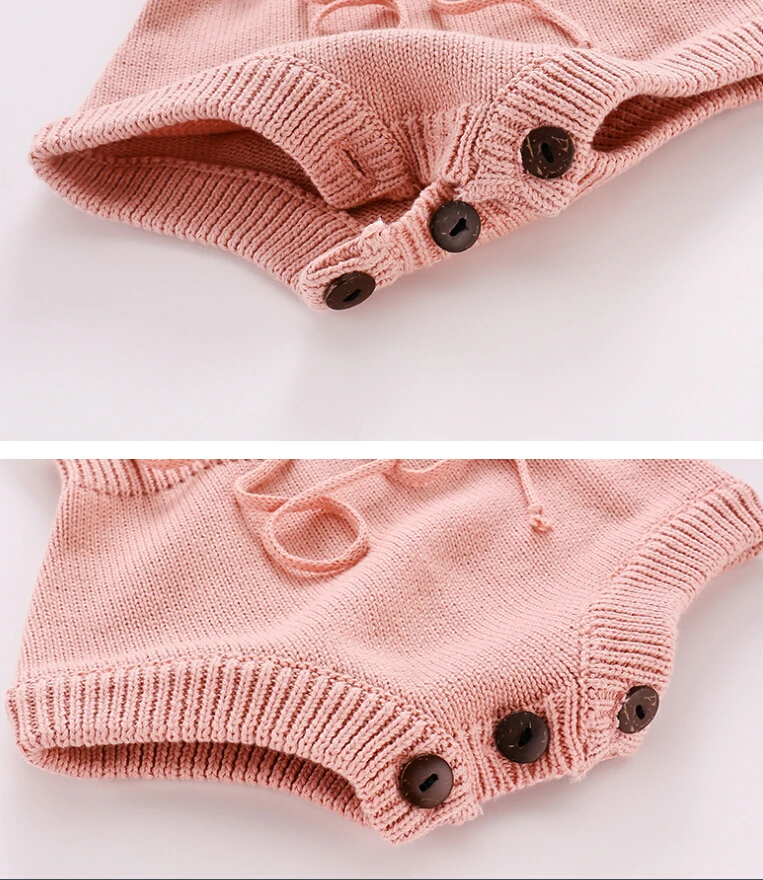 

Spring Autumn Knit Flowers Sweater Baby Knitted Sleeveless Baby Romper 0-24M