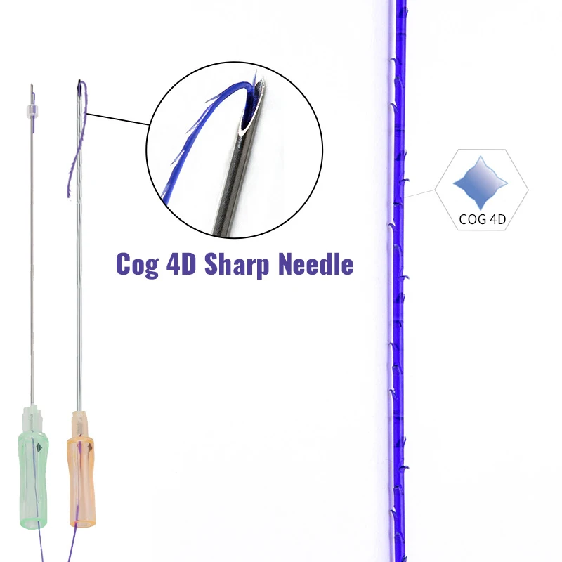 

Korean Absorbable Collagen Barbed Suture Hilos Tensores Cog 4d Faciales Lifting Pdo Thread For Face Lift