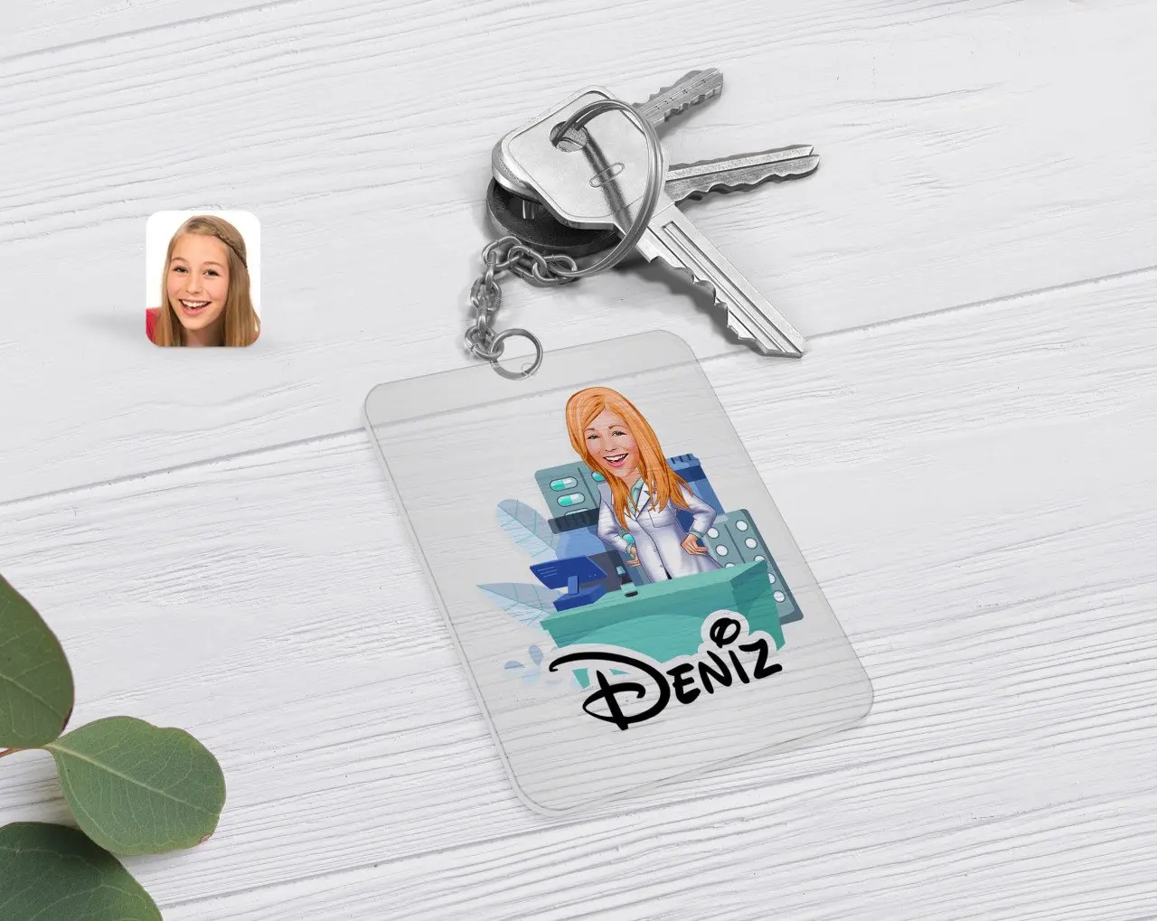 

Personalized Female Pharmacist Caricature Of Transparent Plexiglass Anahtarlık-4