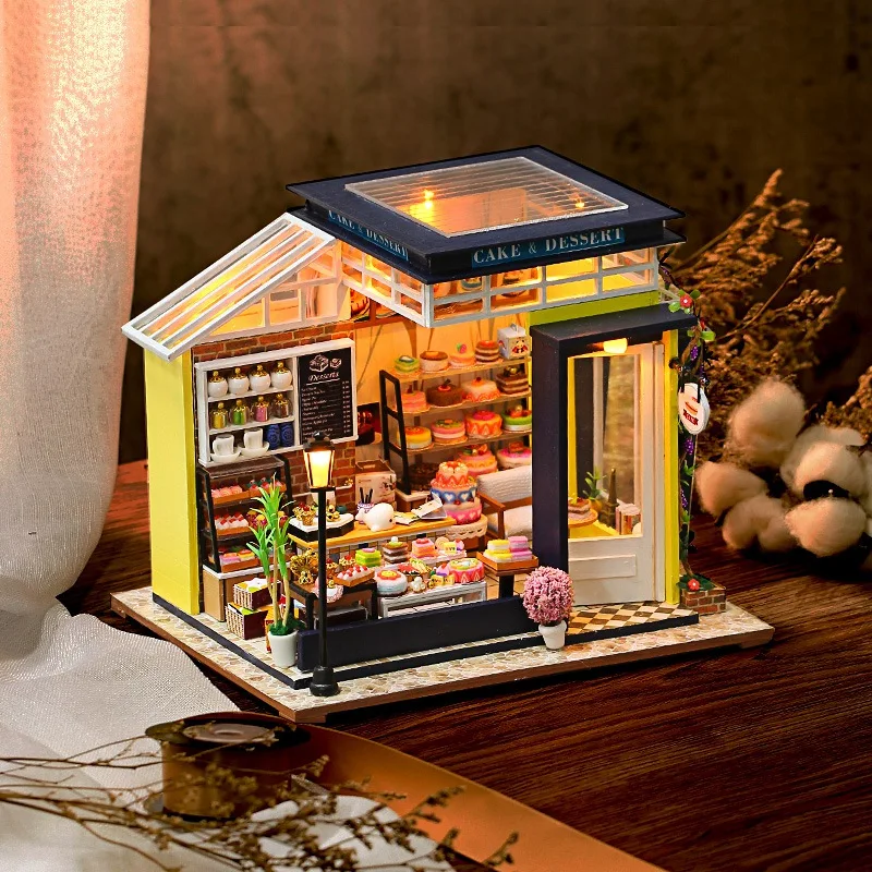 

DIY 3D Doll House Miniature Wooden Dollhouses Set Furniture Kit with LED for Children Gift