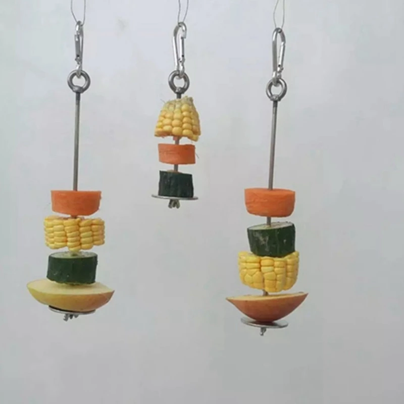 2 шт. птица Еда держатель Птичьи кормушки Нержавеющая сталь попугай фрукты