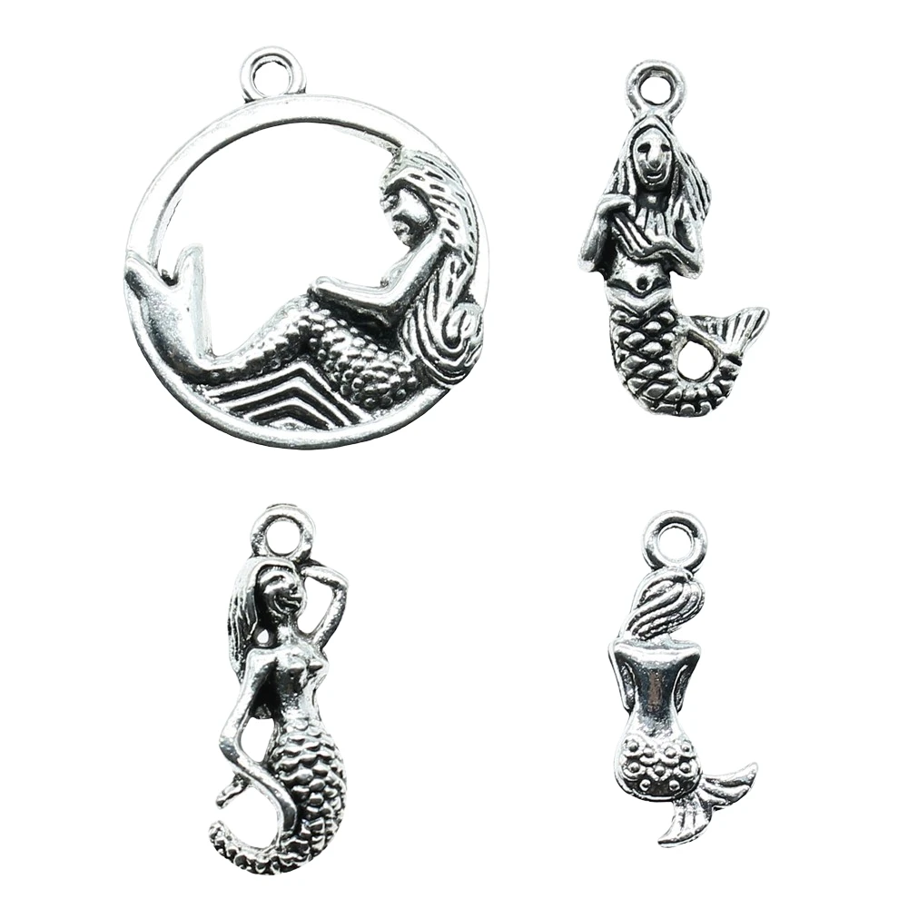 10 шт. / Лот подвески с русалкой античное серебро для браслетов изготовление