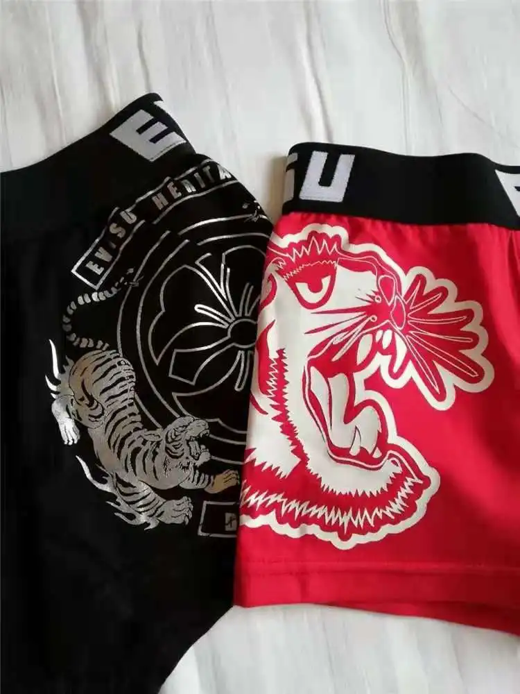 Новые полки Аутентичные Evisu повседневные мужские Tide бренд-Боксер Дышащие Боксеры хлопок печати мода боксер короткий жилет