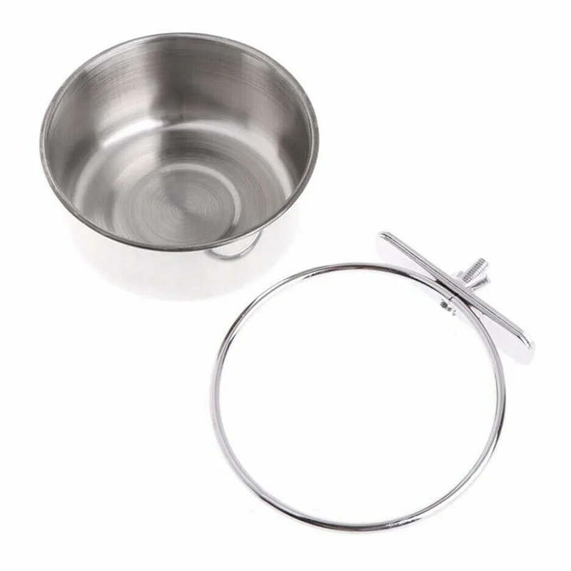 Нержавеющая сталь курятник чашки домашние попугаи Еда Фидер Ара воды чаша для